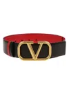 Valentino Garavani Women Vlogo Signature Leather Reversible Belt In Black