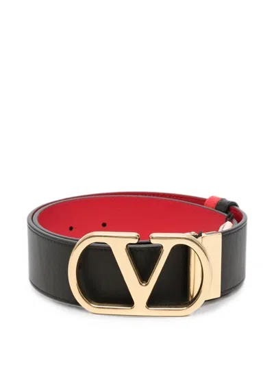 Valentino Garavani Valentino Belt H. 40 Reversibile Vlogo In Gold