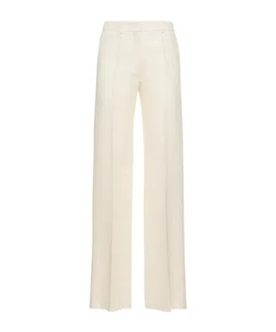 Valentino Belt-loop Casual Pants In White
