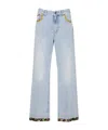 Valentino Embroidered Denim Trousers Woman Light Denim 28 In Blue