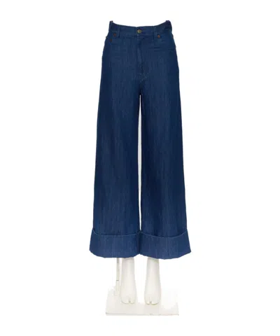 Valentino Belt-loop Jeans In Blue