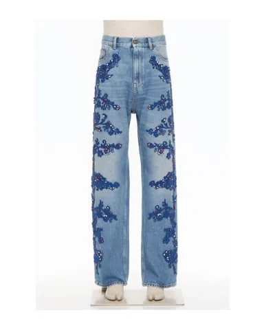 Valentino Belt-loop Jeans In Blue