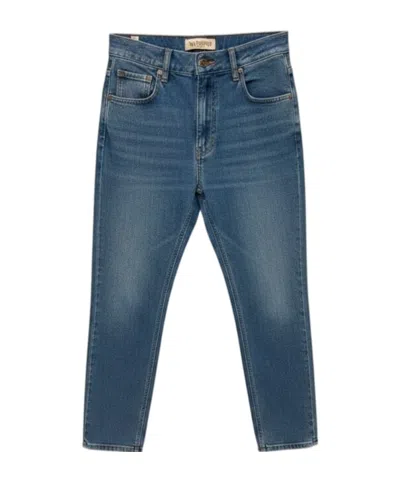 Valentino Belt Loop Jeans In Blue