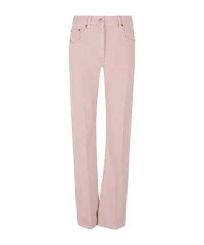 Valentino Pressed-crease Jeans In Neutral