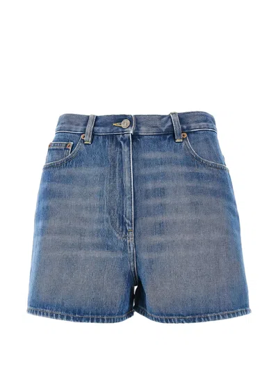 Valentino Belt-loop Pocket Shorts In Blue
