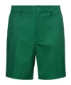 Valentino "canvas Bermuda Shorts With V Detail" In Green