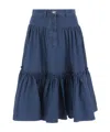Valentino Belt-loop Skirt In Blue
