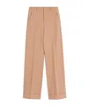 Valentino Wide-leg Trousers With Cuffed Hem And Pleats In Nude
