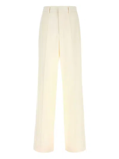 Valentino Garavani Ivory Wool Pant In Multi