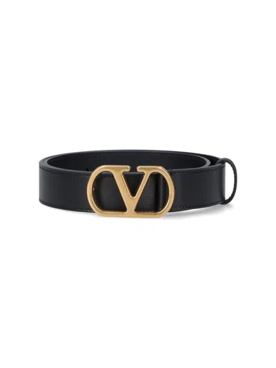 Valentino Garavani Belt Vlogo Signature In Black