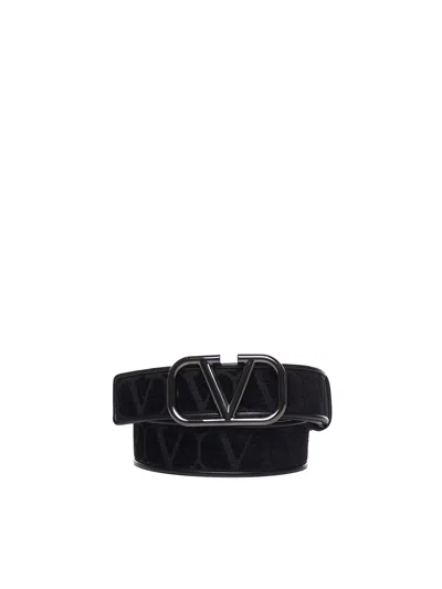 Valentino Garavani Belt With Vlogo Buckle In Black