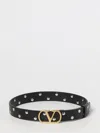 Valentino Garavani Vlogo Signature Belt In Shiny Calfskin 30 Mm Woman Black 100 In Brown