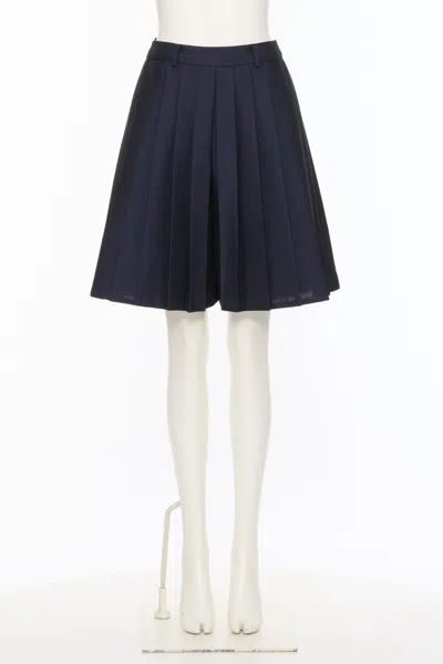 Valentino Belted A-line Skirt In Blue