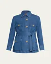Valentino Denim Safari Jacket In Denim