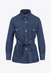 Valentino Denim Safari Jacket In Denim