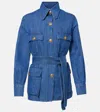 Valentino Denim Safari Jacket In Blau