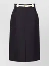 Valentino Garavani Women Skirt With Leather Details In Black