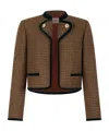Valentino Buttoned Checked Jacket In Brown