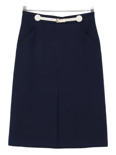 VALENTINO BELTED MIDI SKIRT