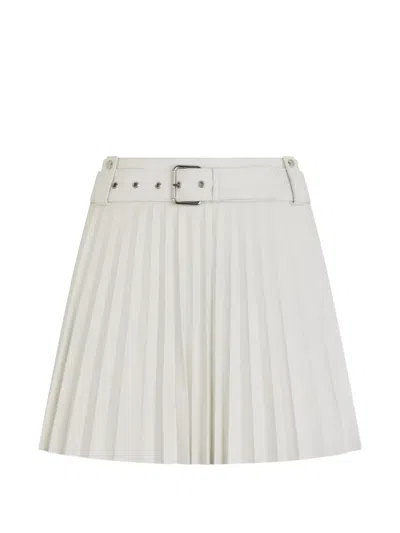 Valentino Belted Pleated Mini Shorts In White