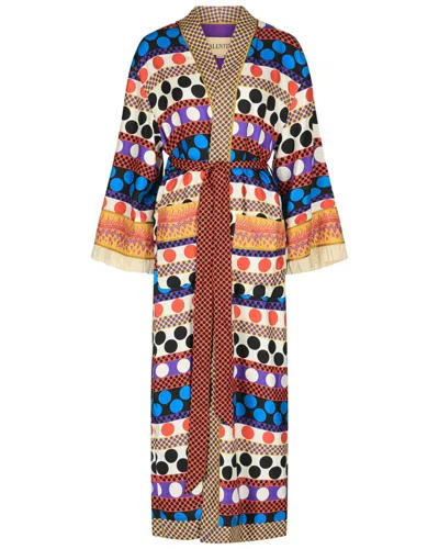 Valentino Belted Printed Silk Twill Robe Cover-up In 90006-multi
