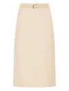 Valentino Crepe Couture Midi Skirt In Neutral
