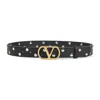 Valentino Garavani Vlogo Signature Belt In Shiny Calfskin 30 Mm Woman Black 100 In Black