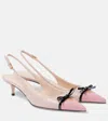 Valentino Garavani Women's Destal Nude Shoe Pink Toe With Black Bow In Candy/rose Water