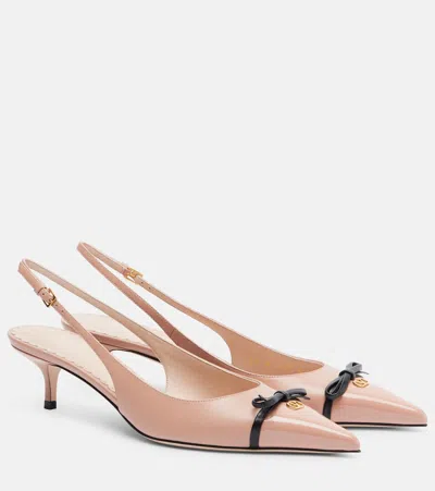 Valentino Garavani Bepointy 45 Leather Slingback Pumps In Pink