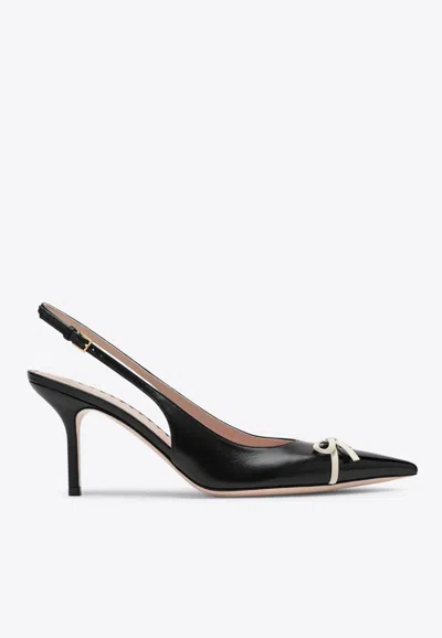 VALENTINO GARAVANI BEPOINTY 80 LEATHER SLINGBACK PUMPS