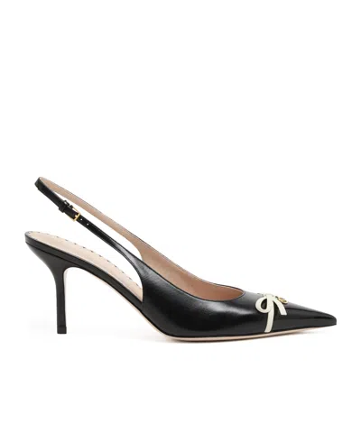 Valentino Garavani Black Pointed Slingback With Bow
