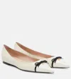 Valentino Vlogo Leather Ballerina Flat In White