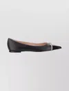 Valentino Vlogo Leather Ballerina Flat In Black