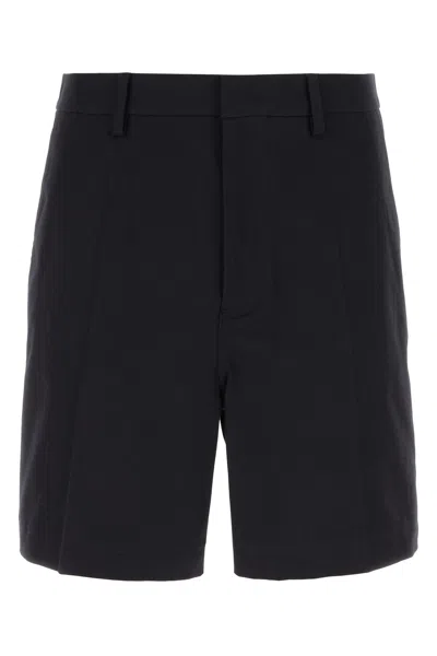 VALENTINO VALENTINO GARAVANI MIDNIGHT BLUE STRETCH COTTON BERMUDA SHORTS