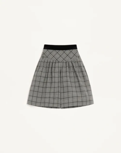 Valentino Bermuda En Laine À Motif À Carreaux Femme Gris 44 In Gray