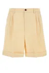 Valentino Bermuda In Misto Iuta Crema Uomo