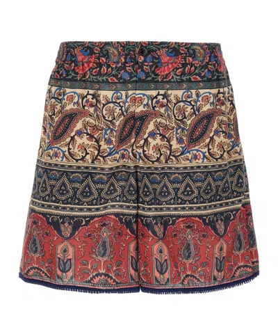 VALENTINO VALENTINO PAISLEY-PRINTED BUTTON DETAILED SHORTS