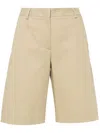 Valentino Women's Bermuda Shorts In Diagonal Cotton Linen In Brown