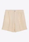 Valentino Butter-coloured Bermuda Shorts With Turn-ups In Beige