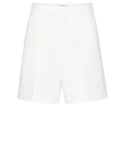 Valentino Bermuda Shorts With V Detail In White