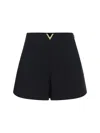 Valentino V Metal Wool & Silk Crepe Mini Shorts