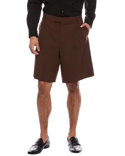 Valentino Bermuda Wool-blend Short In Brown