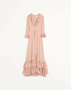 Valentino Besticktes Abendkleid Aus Georgette Frau Rose Mist 38 In Rose Mist