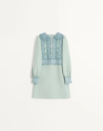 Valentino Besticktes Kleid Aus Crepe Couture Frau Dirty Sage 36 In Blue