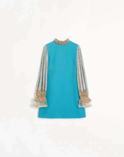 Valentino Besticktes Kurzes Crepe Couture Kleid Frau Multicolor 42
