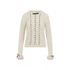 Valentino Betulla White Virgin Wool Sweater In Neutral