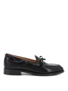 Valentino Bowshire Loafers In Black Glossy Calfskin In Black