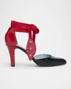 Valentino Garavani Foliefoliage Sandal With Color-block Design And Beaded Accents In Nero Rogue