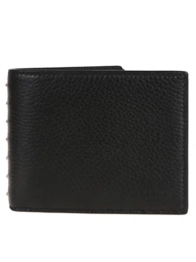 Valentino Garavani Rockstud Textured Studded Bi-fold Wallet In Black