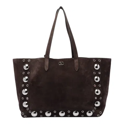 Valentino Garavani Big Nellcote Shopping Bag In Brown
